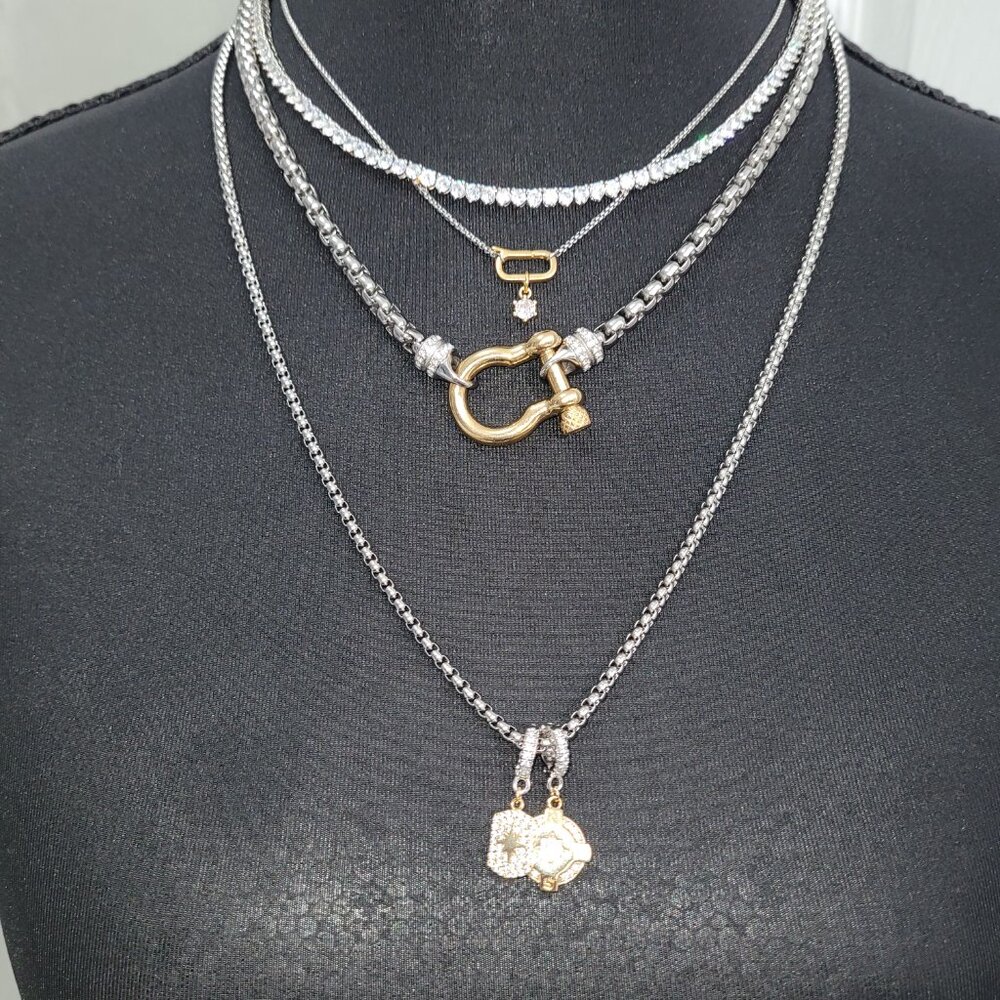 Artizan Joyeria HERRADURA SIGNATURE CHARMED TENNIS LAYERED NECKLACE SET - Picture 2 of 4